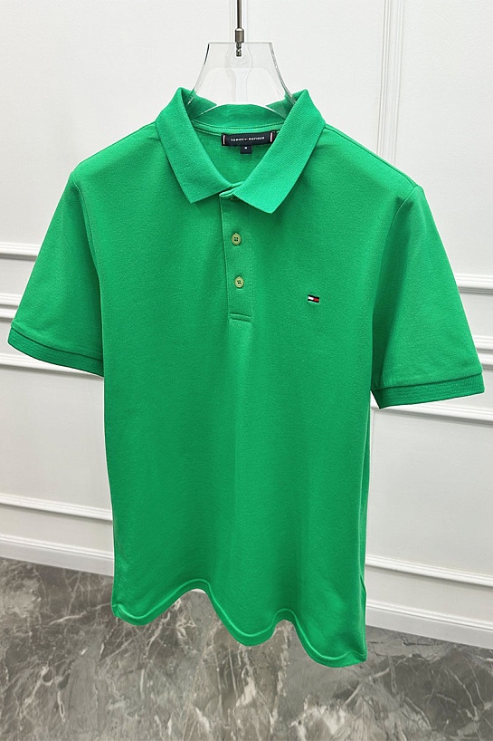 Мужское зелёное поло Tommy Hilfiger