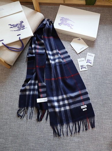 Шарф Burberry two-tone Check premium 168x30 см - Navy   