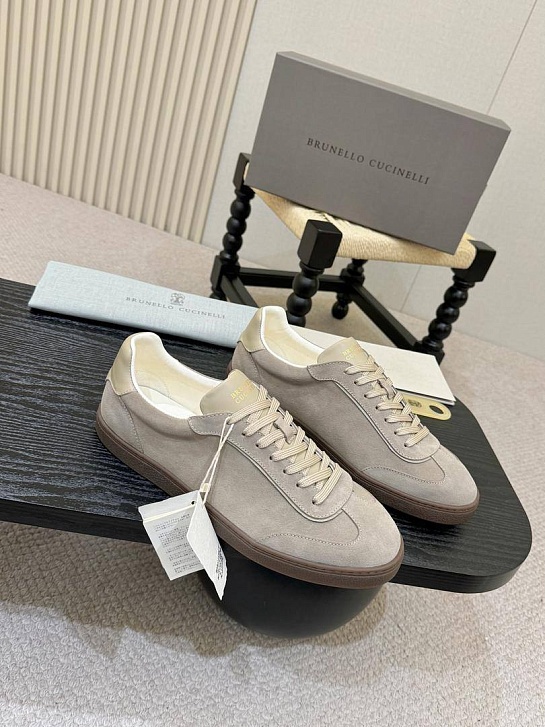 Замшевые кроссовки Brunello Cucinelli low-top - Beige
