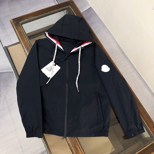 Тёмно-синяя ветровка Moncler Carles logo-patch   