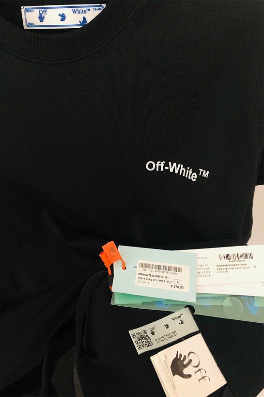 Оверсайз футболка Off-White Wave Diag print - Black