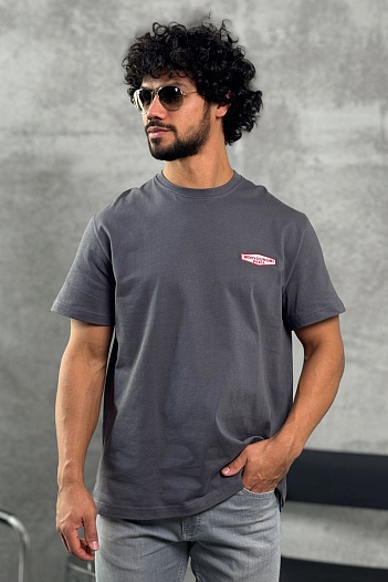 Серая оверсайз футболка Wooyoungmi logo patch   