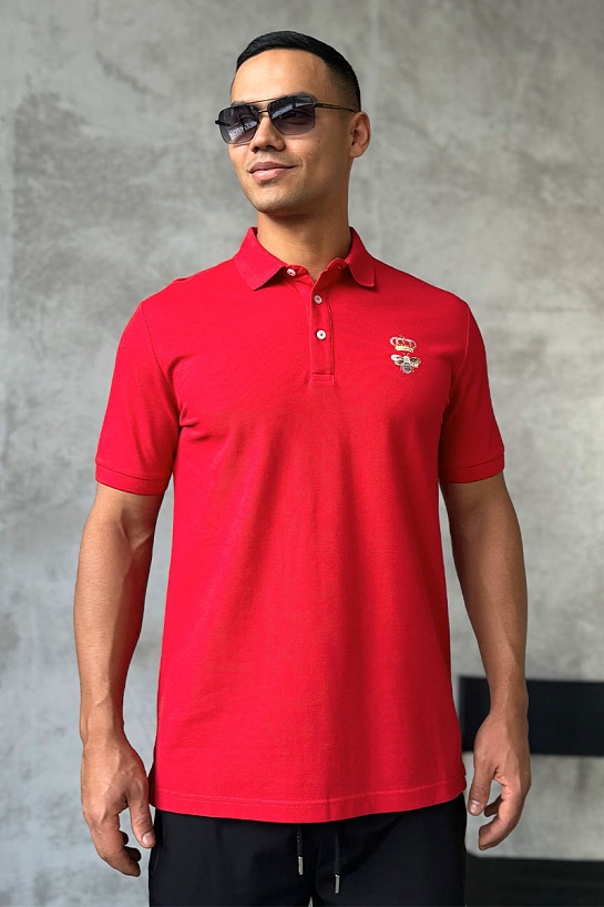 Классическое поло Dolce&Gabbana Bee & Crown - Red