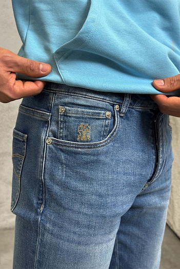 Мужские синие джинсы Brunello Cucinelli Premium   