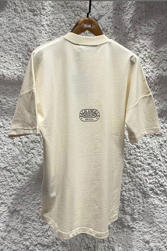 Кремовая оверсайз футболка Palm Angels x Missoni Sport Loose