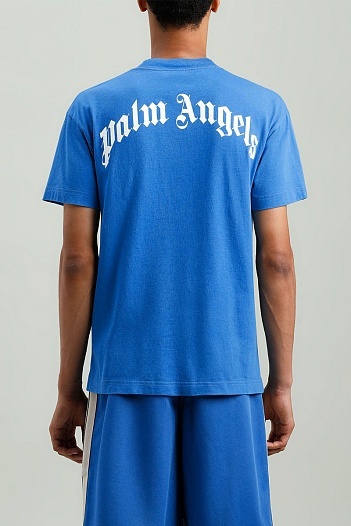 Синяя оверсайз футболка Palm Angels Bear Classic   