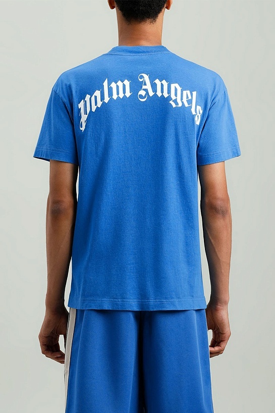 Синяя оверсайз футболка Palm Angels Bear Classic