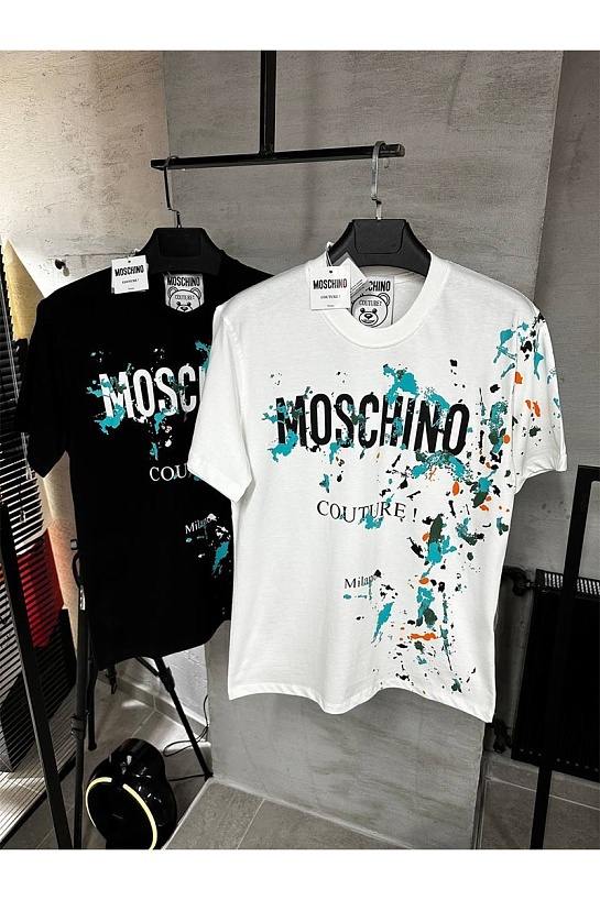 Футболка чёрного цвета Moschino paint-splattered