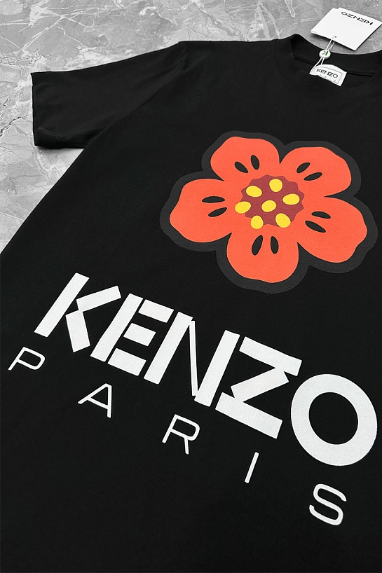 Чёрная футболка Kenzo Boke Flower graphic print