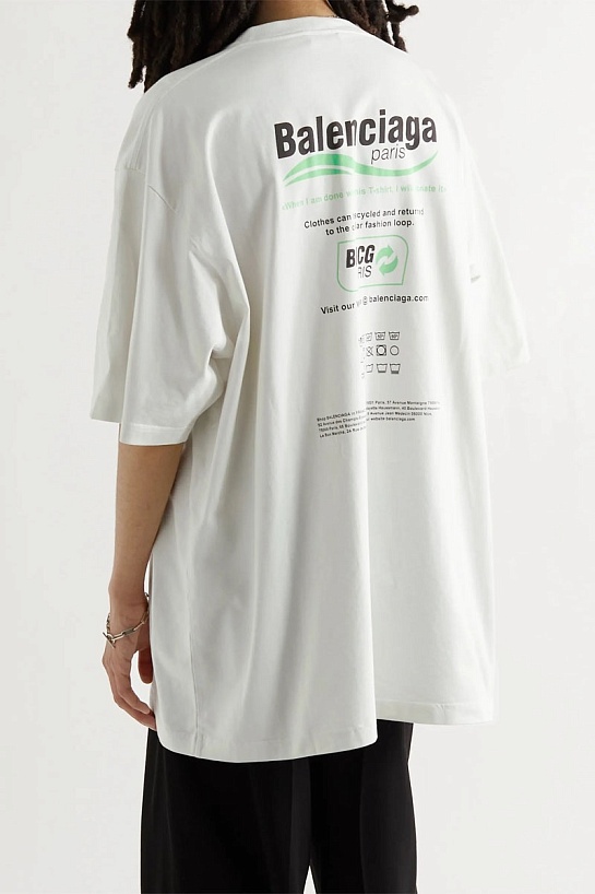Оверсайз футболка Balenciaga Recycle - White