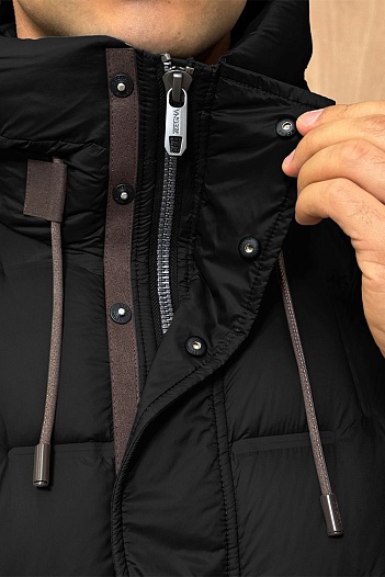 Мужской пуховик Zegna чёрного цвета   