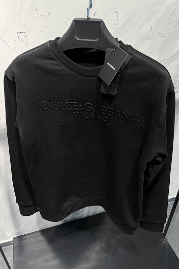 Чёрный мужской свитшот Dolce&Gabbana embossed logo   