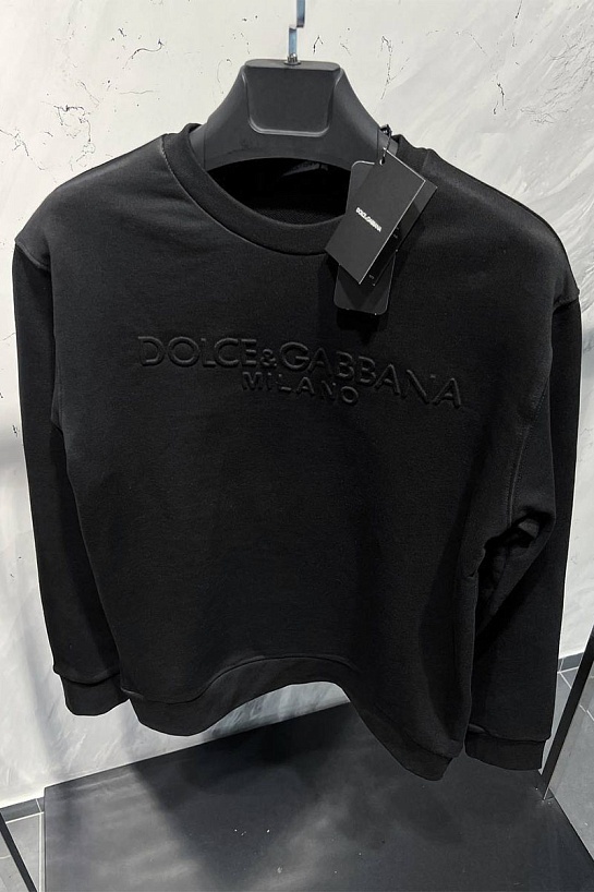 Чёрный мужской свитшот Dolce&Gabbana embossed logo
