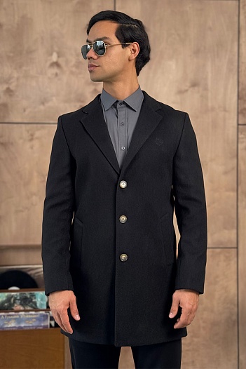 Мужское пальто чёрного цвета Loro Piana   