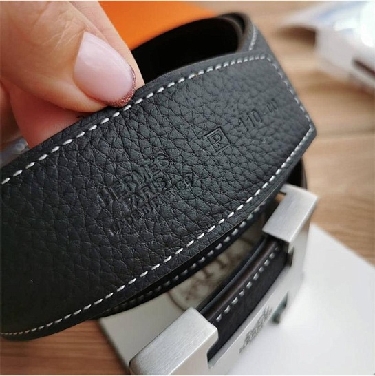 Кожаный ремень Hermes - Black