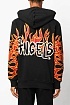 Чёрное худи Palm Angels Graffiti Flames logo-print