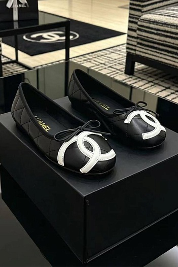 Женские кожаные балетки Chanel Ballerines premium   