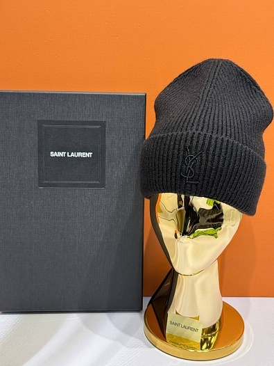 Шапка Yves Saint Laurent logo-embroidered premium - Black   