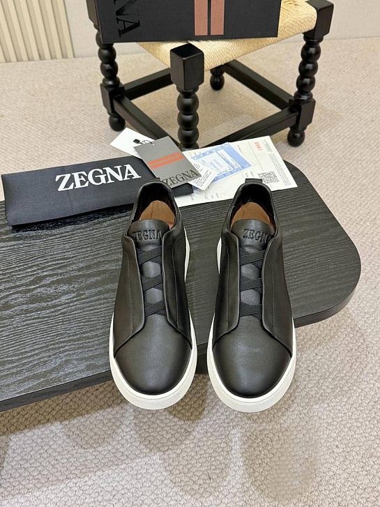 Мужские кроссовки Ermenegildo Zegna Triple Stitch - Black