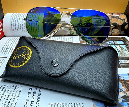Солнцезащитные очки Ray-Ban Aviator Large Metal - Navy Mirrored   