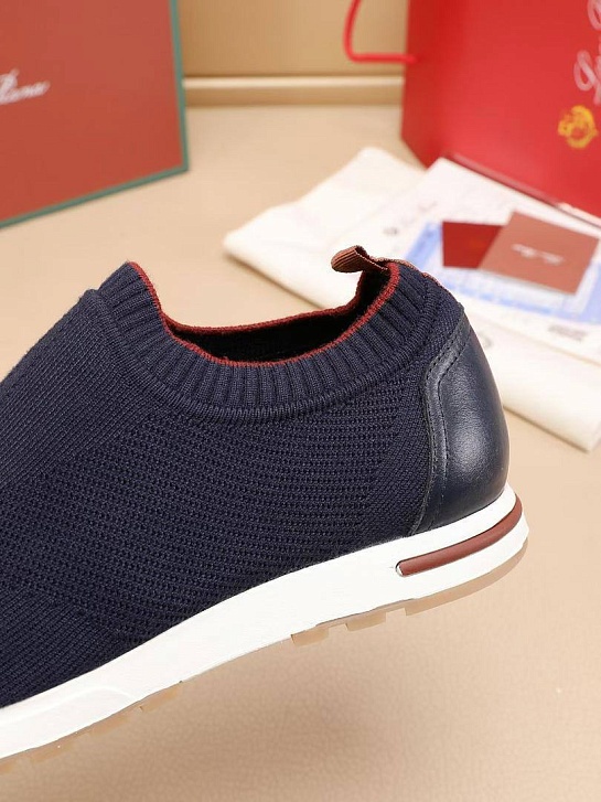 Мужские текстильные кроссовки Loro Piana Lp Flexy Active - Navy