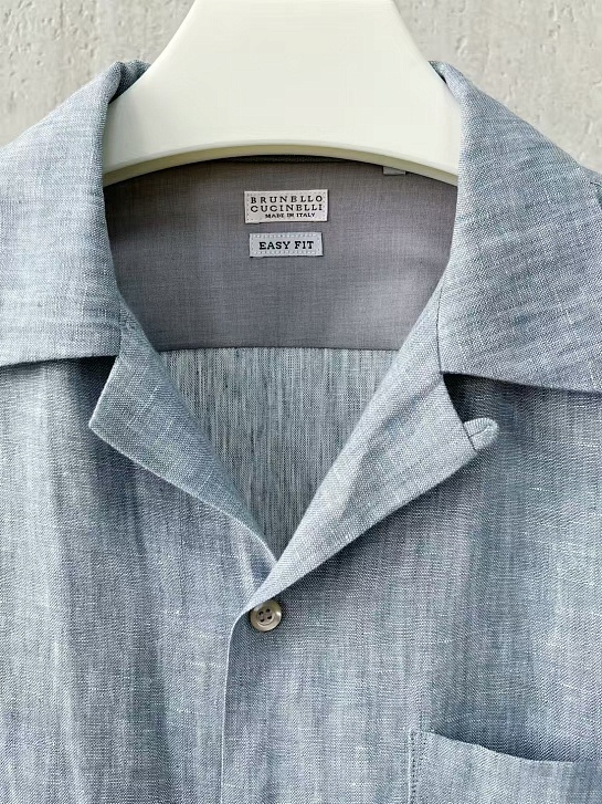 Льняная рубашка Brunello Cucinelli Premium - Blue