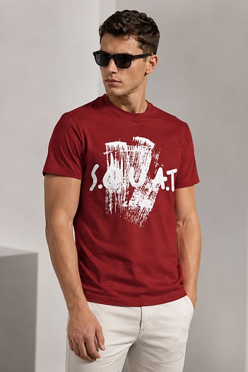Красная оверсайз футболка Dsquared2 Squat   