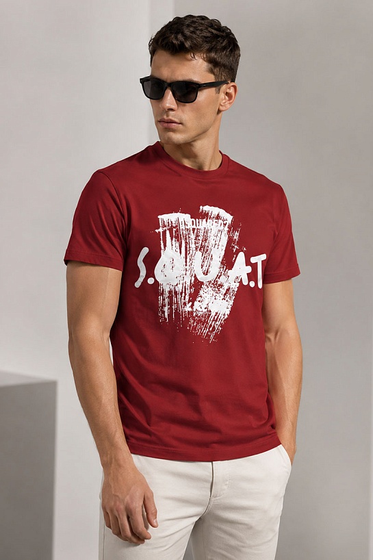 Красная оверсайз футболка Dsquared2 Squat
