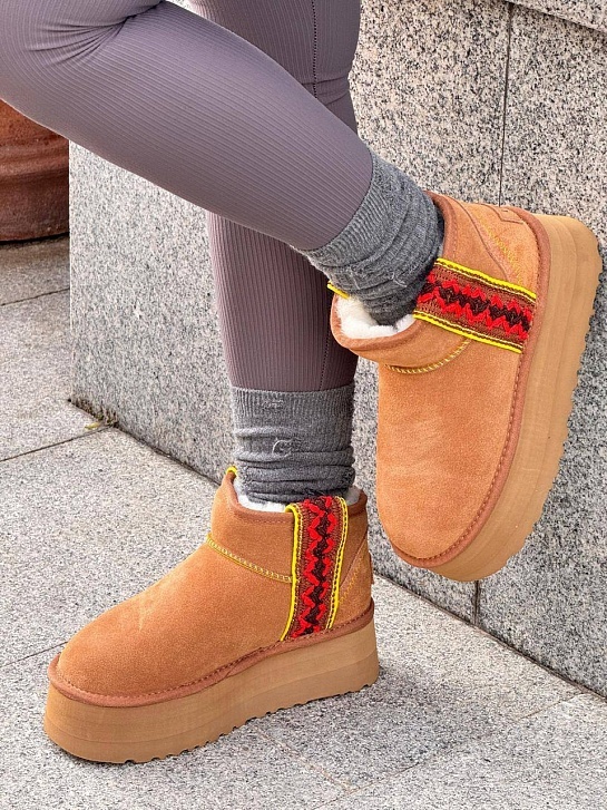 Женские ботинки UGG Ultra Mini Braid Platform - Brown