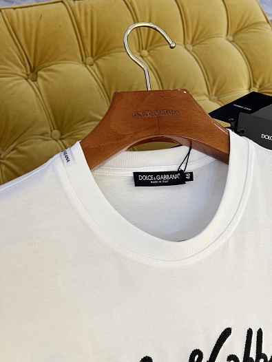 Мужская белая футболка Dolce & Gabbana Premium   