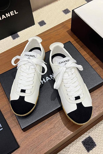 Женские кожаные кроссовки Chanel premium   