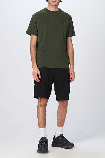 Мужская футболка цвета хаки Stone Island compass badge   