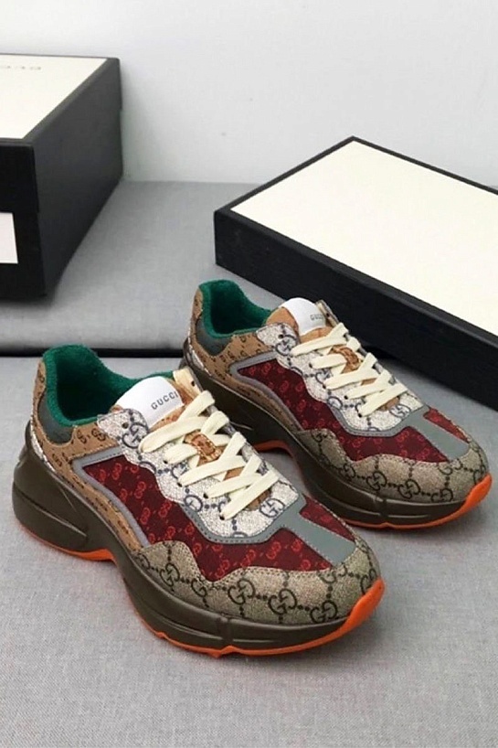 Мужские кроссовки Gucci Rhyton - Brick Red