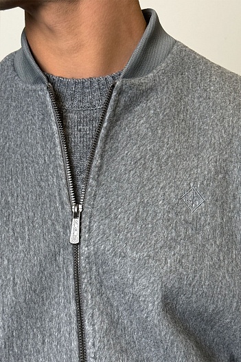 Мужской бомбер Loro Piana серого цвета   