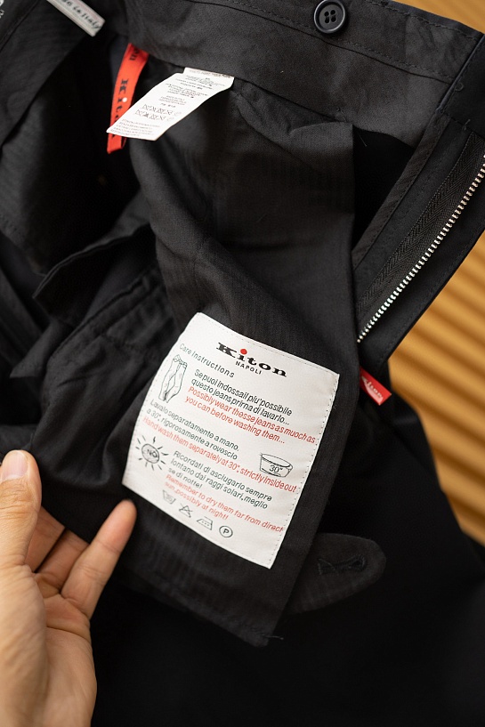 Мужские чёрные брюки Kiton Premium