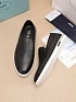 Мужские кожаные слипоны Prada Saint Tropez - Black / White