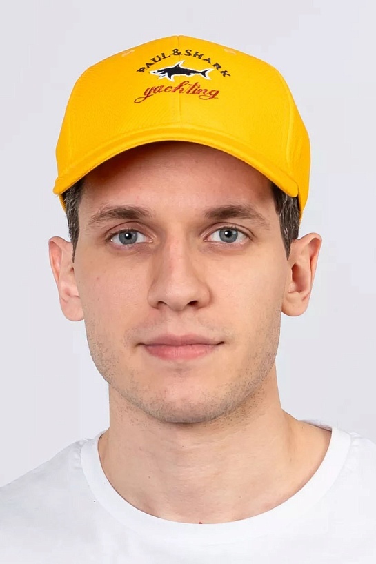 Мужская жёлтая бейсболка Paul & Shark logo-embroidered