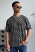 Тёмно-серая оверсайз футболка Balenciaga