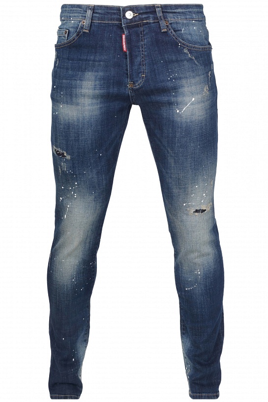 Мужские джинсы Dsquared2 "Paint Splatter" - Blue