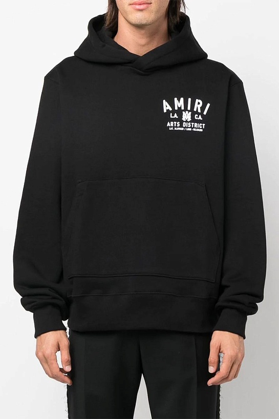 Мужское чёрное худи Amiri logo-print