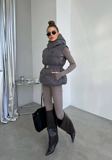 Женский серый жилет Prada premium   