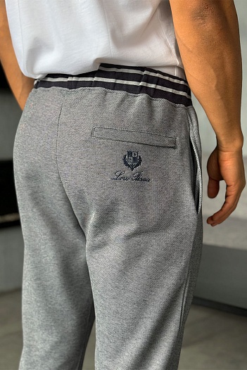 Спортивные штаны Loro Piana logo-embroidered - Blue / Grey   