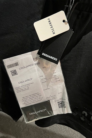 Мужские чёрные шорты Dsquared2 ICON-logo   