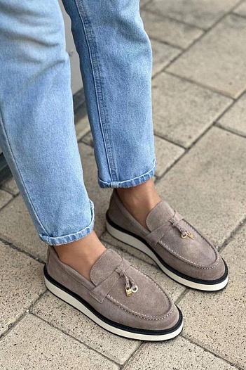 Женские замшевые лоферы Loro Piana   