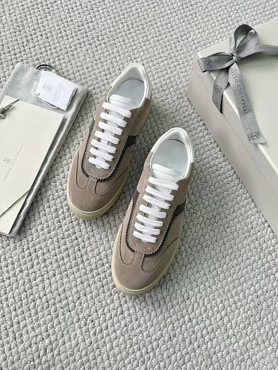 Женские замшевые кроссовки Brunello Cucinelli premium   