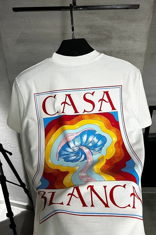 Белая оверсайз футболка Casablanca Mind Vibrations