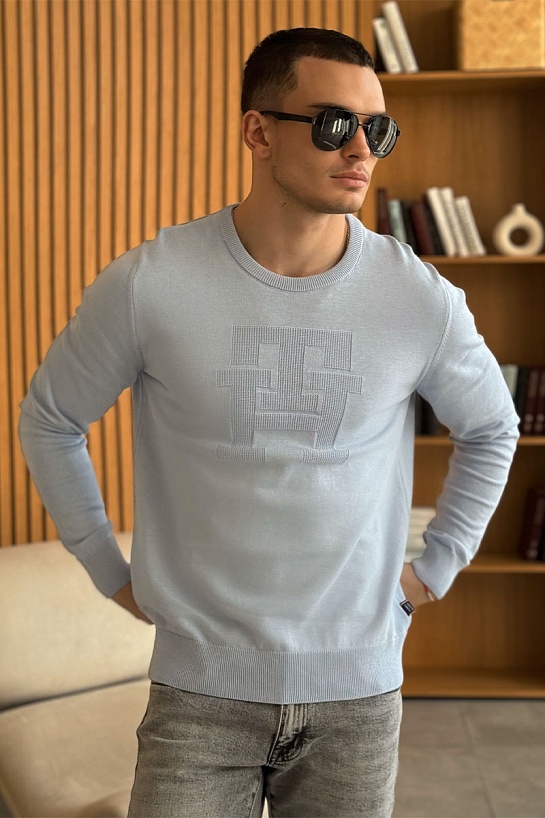 Мужской джемпер Tommy Hilfiger голубого цвета