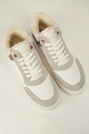Мужские кроссовки с мехом Burberry Stevie - White   