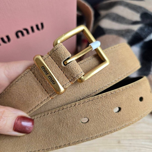 Замшевый ремень MIU MIU   