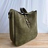 Женская зелёная замшевая сумка Yves Saint Laurent 37x29 см